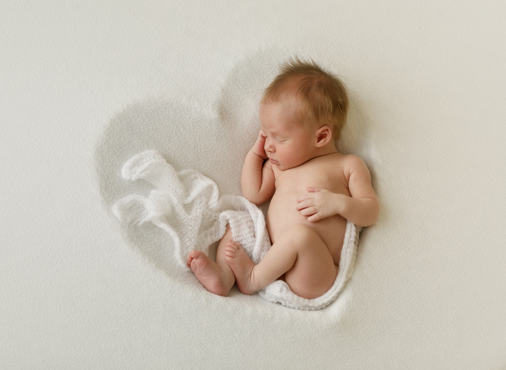 Southampton newborn photographed in a heart